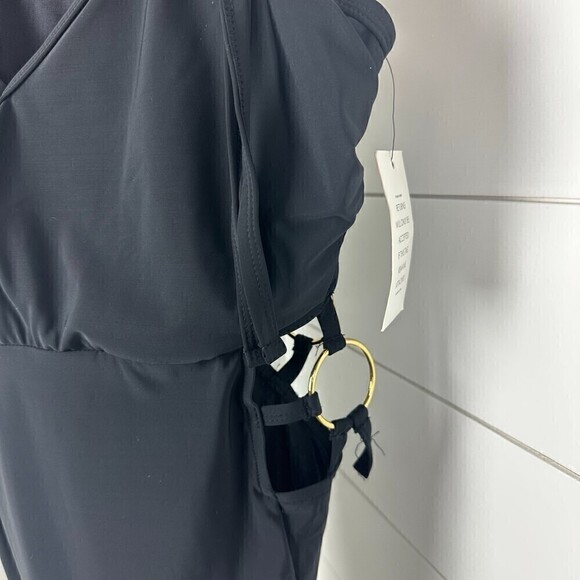 Eloquii One Piece Swimsuit Size 16 W Black NWT Cutout Gold Hardware Underwire - Picture 8 of 11